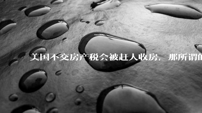 美国不交房产税会被赶人收房，那所谓的永久产权还有什么意义？